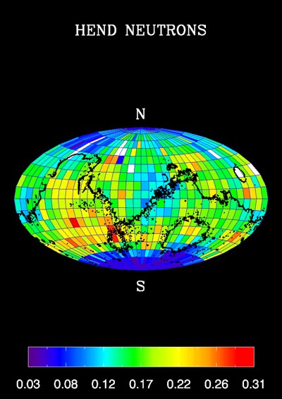 Global Map, High-Energy Neutrons March 1, 2002 

