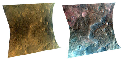 CRISM took this observation of the transition region between Libya Montes and the Isidis Basin on Mars