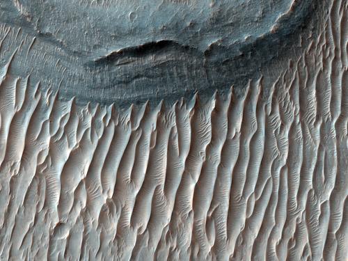 This image shows inverted channels north of Valles Marineris
