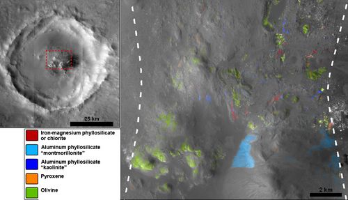 Hydrated Minerals Exposed at Stokes, Northern Mars