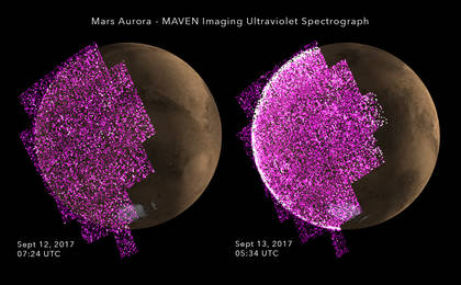 View image for Solar Storm Triggers Whole-Planet Aurora at Mars