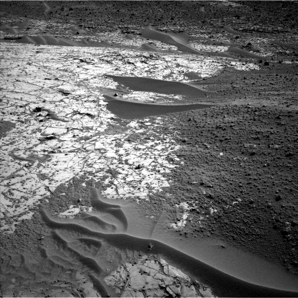 Rocks and sand ripples near the rover