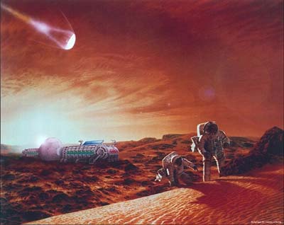 Artist's Concept of Future Humans on Mars Credit: NASA/JSC