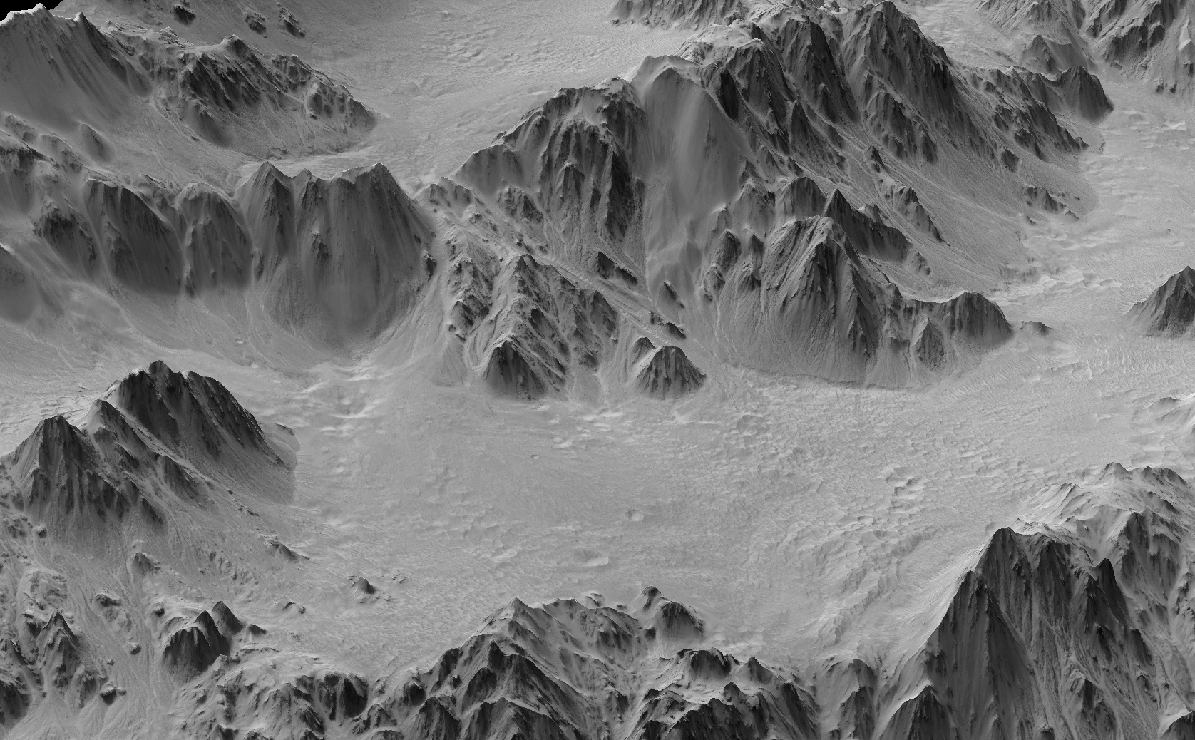 Terrain Model of Mars' Mojave Crater