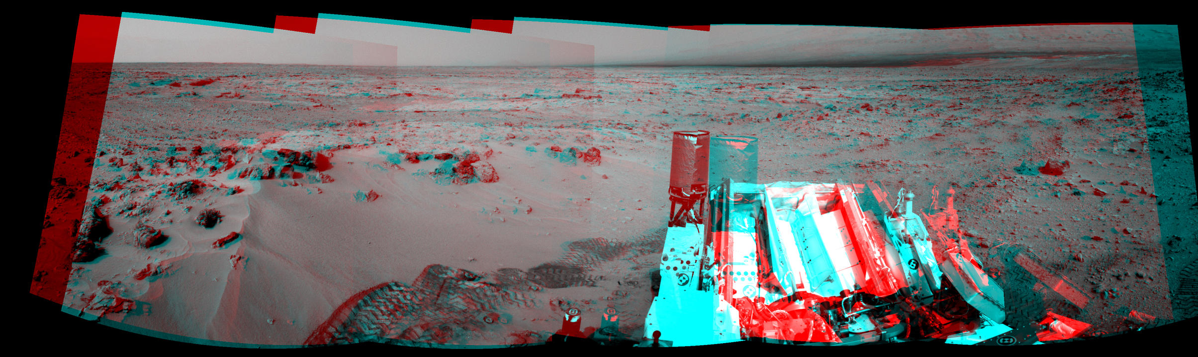 Curiosity's Eastward View After Sol 100 Drive, Stereo
