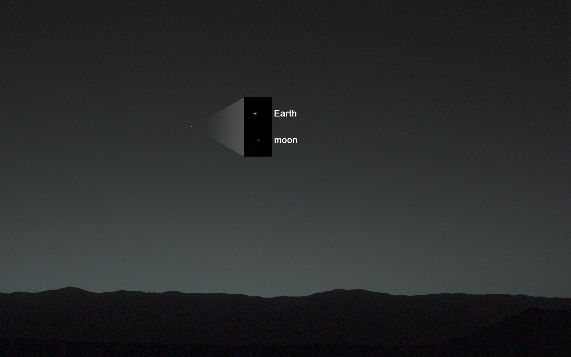 Bright 'Evening Star' Seen from Mars is Earth (Annotated)
