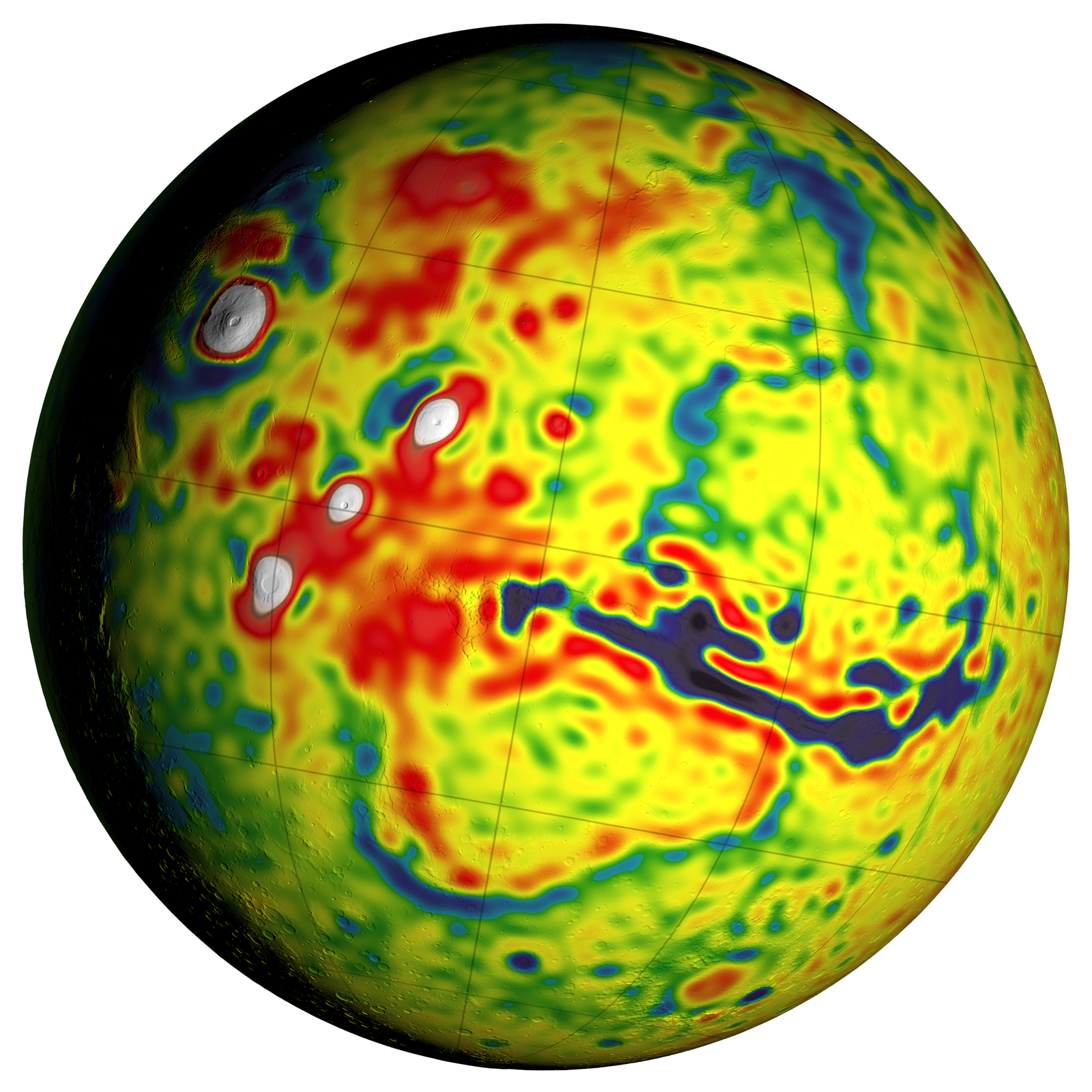 Local Variations in the Gravitational Pull of Mars