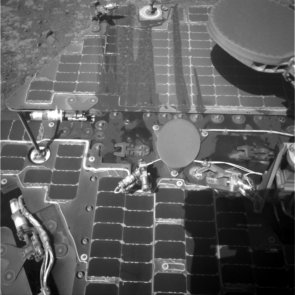 Streaks on Opportunity Solar Panel After Uphill Drive