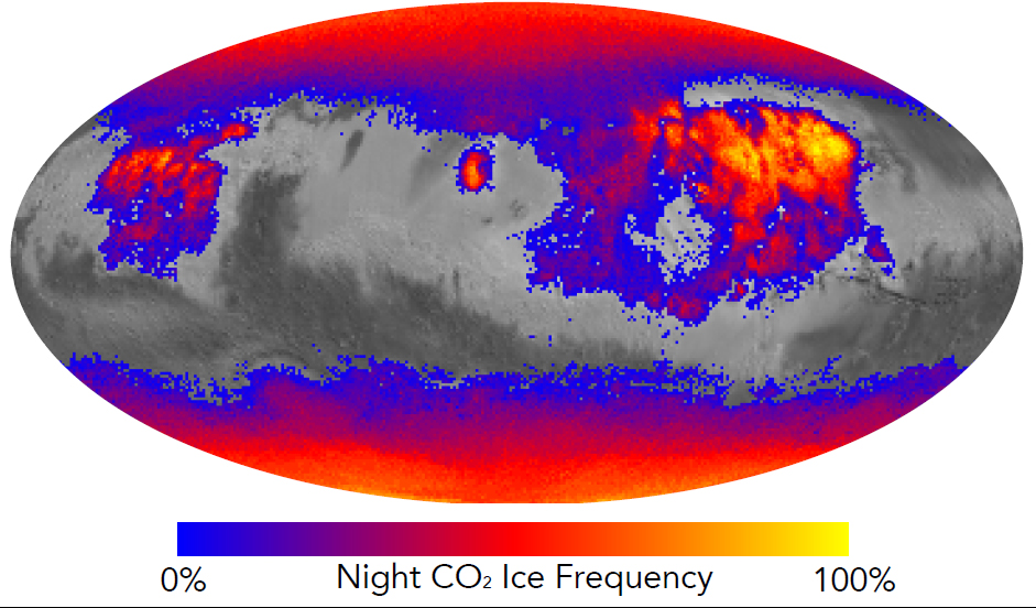 Where on Mars Does Carbon Dioxide Frost Form Often?