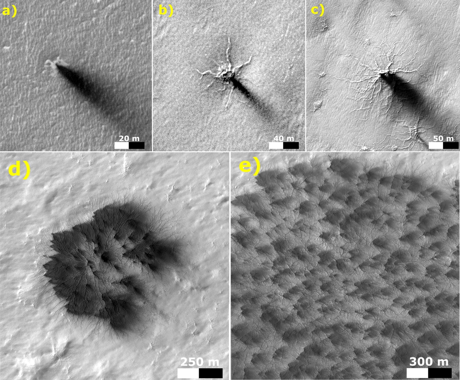 Possible Development Stages of Martian 'Spiders'