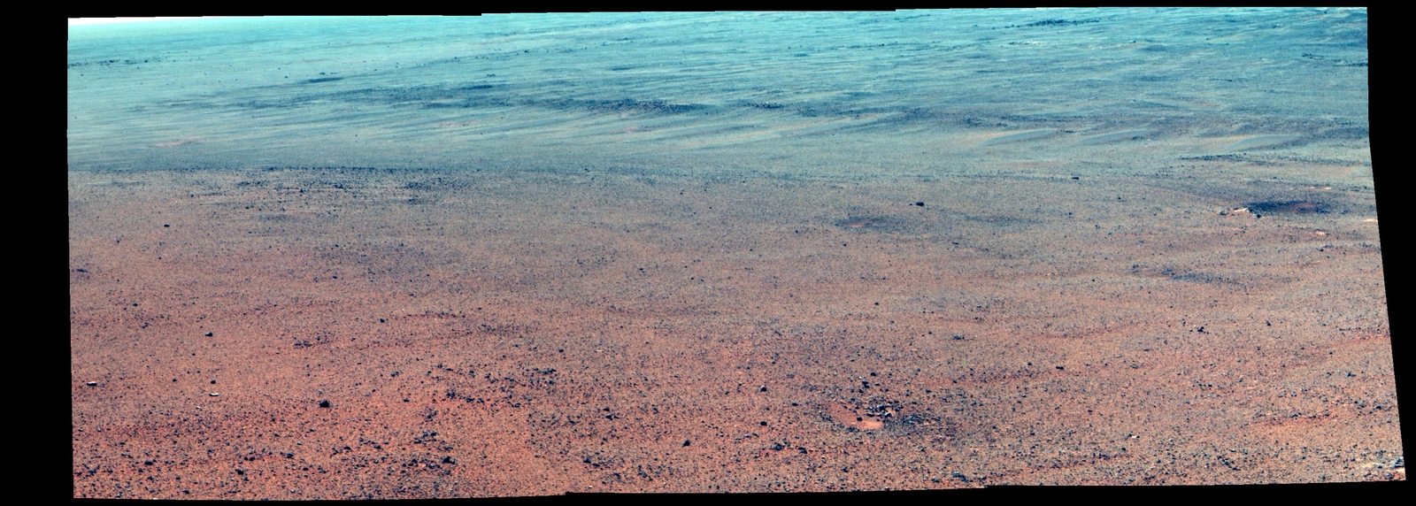 Martian Rocks Lining Possible Ancient Channel (Enhanced Color)