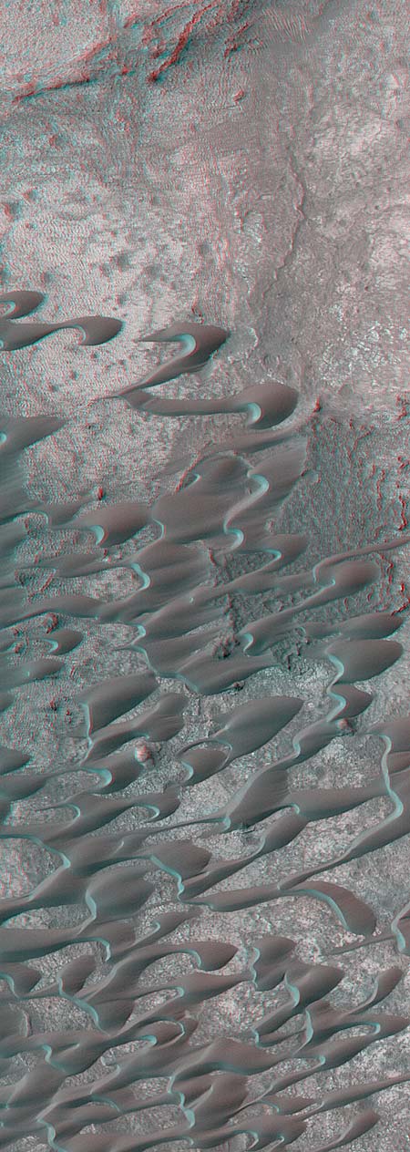 Sand Dunes of Nili Patera in 3-D