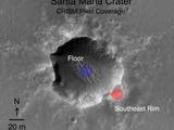 Orbital Observations of Crater on Mars Rover's Route - Figure 1 (Labeled)'