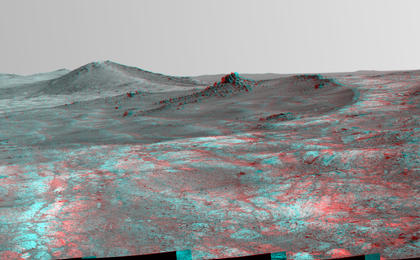 View image for Rock Spire in 'Spirit of St. Louis Crater' on Mars (Stereo)