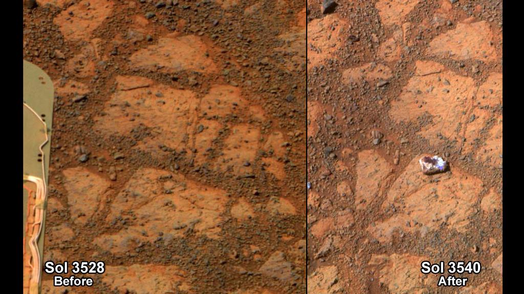 Opportunity sees a new rock on Mars