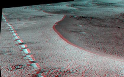 View image for Mars Rover Opportunity's View of 'Orion Crater' (Stereo)