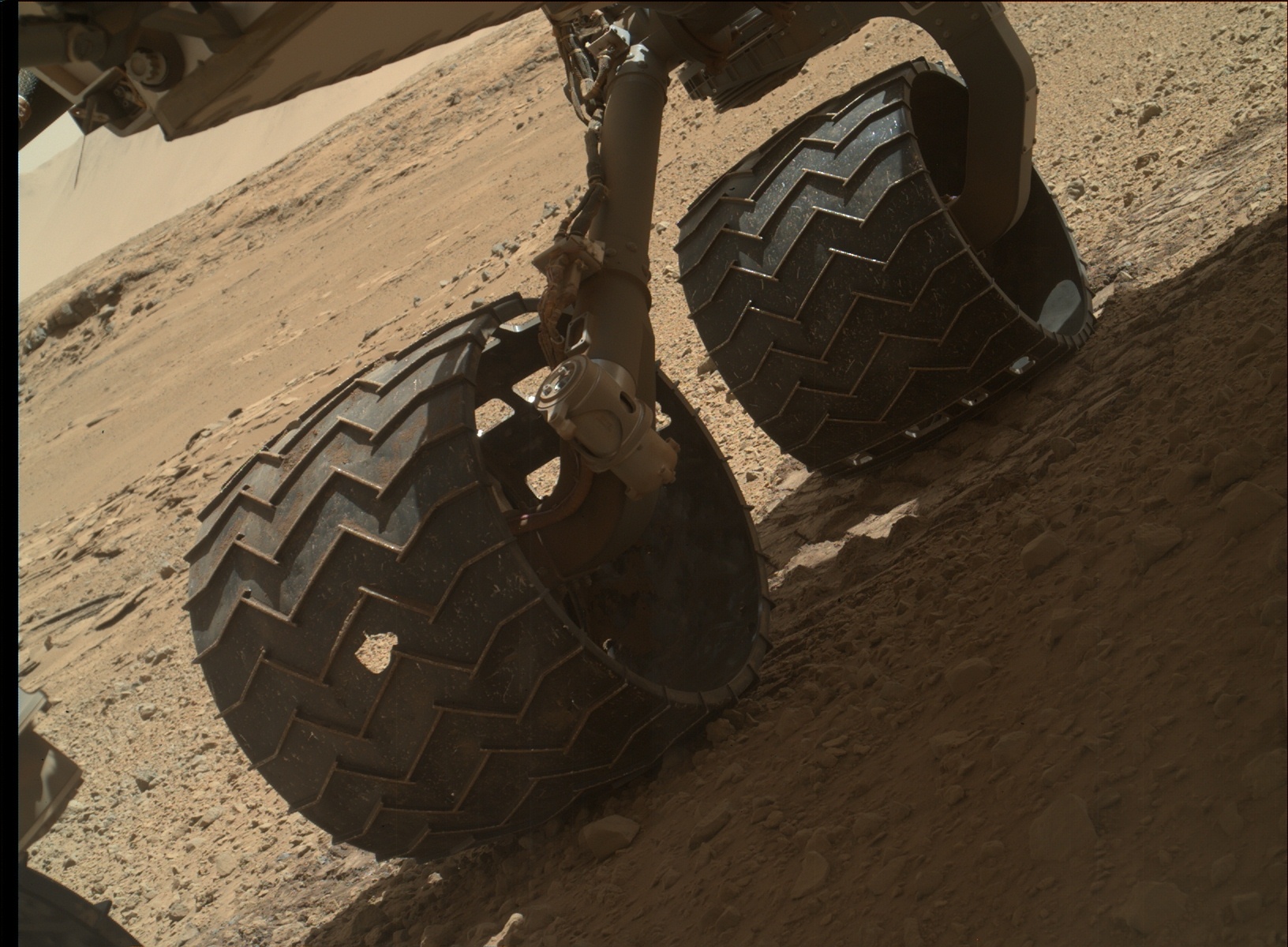 Nasa's Mars rover Curiosity acquired this image using its Mars Hand Lens Imager (MAHLI) on Sol 587