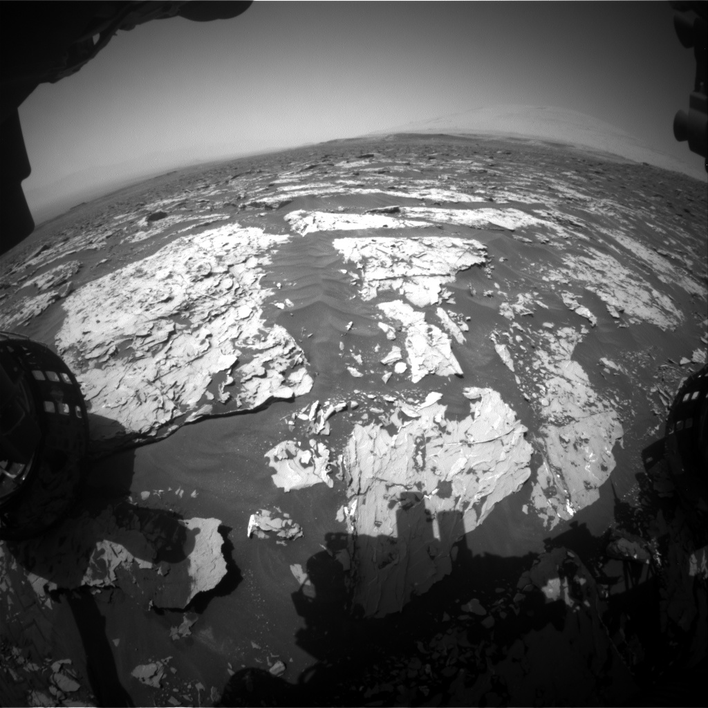 Nasa's Mars rover Curiosity acquired this image using its Front Hazard Avoidance Camera (Front Hazcam) on Sol 1752, at drive 2238, site number 64