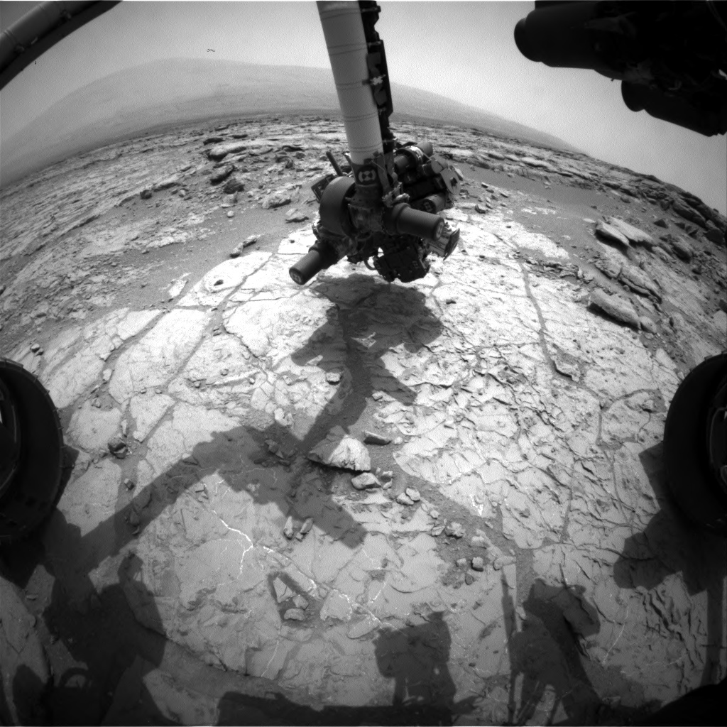 Nasa's Mars rover Curiosity acquired this image using its Front Hazard Avoidance Camera (Front Hazcam) on Sol 270, at drive 0, site number 6