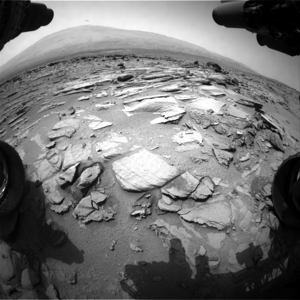 Nasa's Mars rover Curiosity acquired this image using its Front Hazard Avoidance Camera (Front Hazcam) on Sol 318, at drive 804, site number 6