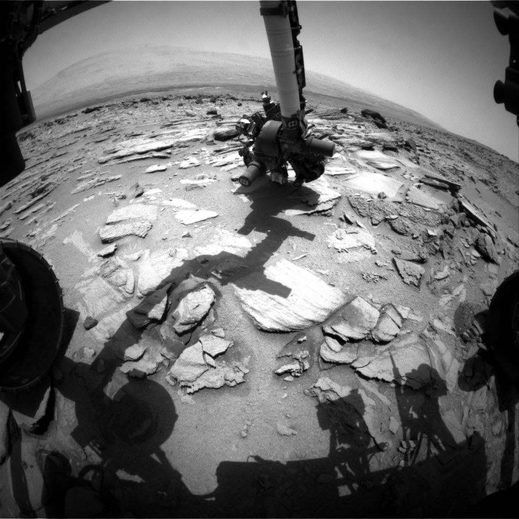 Nasa's Mars rover Curiosity acquired this image using its Front Hazard Avoidance Camera (Front Hazcam) on Sol 322, at drive 804, site number 6