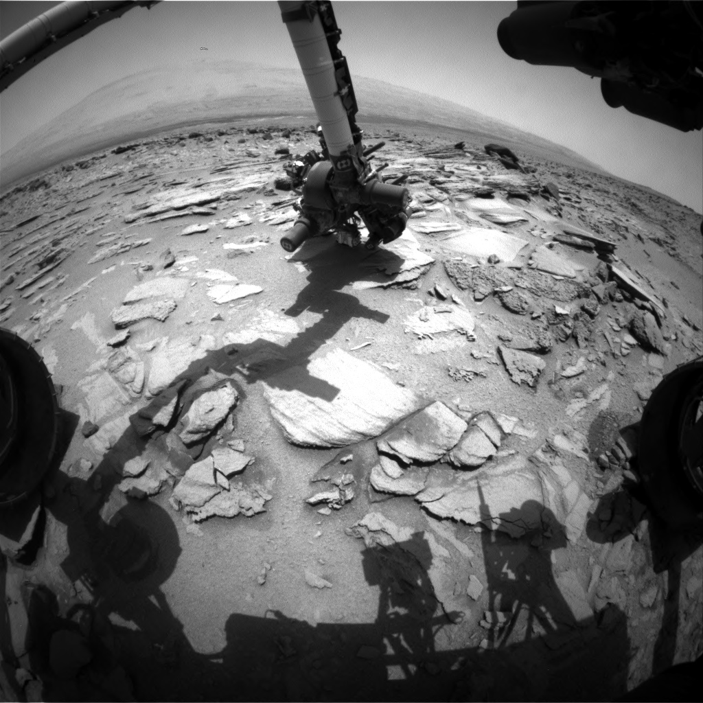 Nasa's Mars rover Curiosity acquired this image using its Front Hazard Avoidance Camera (Front Hazcam) on Sol 322, at drive 804, site number 6
