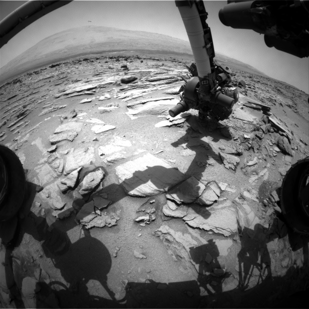 Nasa's Mars rover Curiosity acquired this image using its Front Hazard Avoidance Camera (Front Hazcam) on Sol 323, at drive 804, site number 6