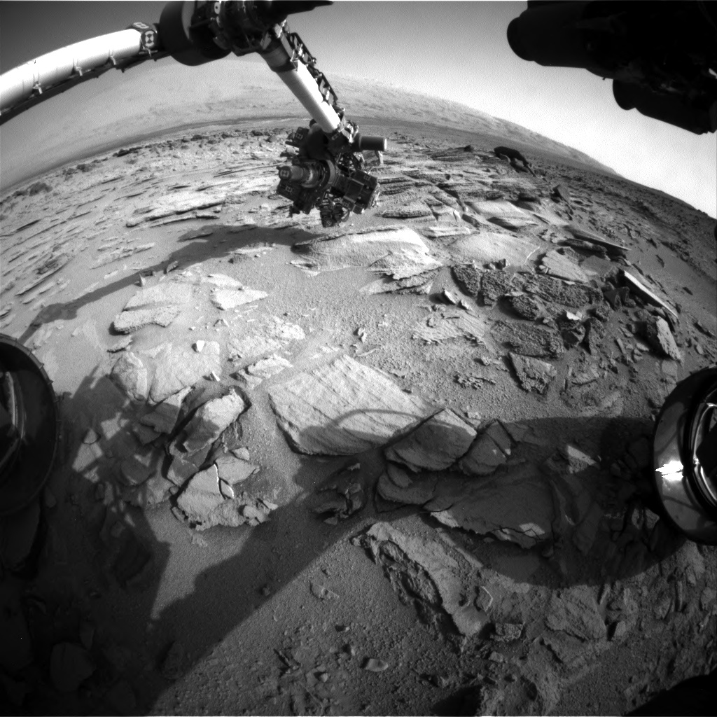 Nasa's Mars rover Curiosity acquired this image using its Front Hazard Avoidance Camera (Front Hazcam) on Sol 323, at drive 804, site number 6