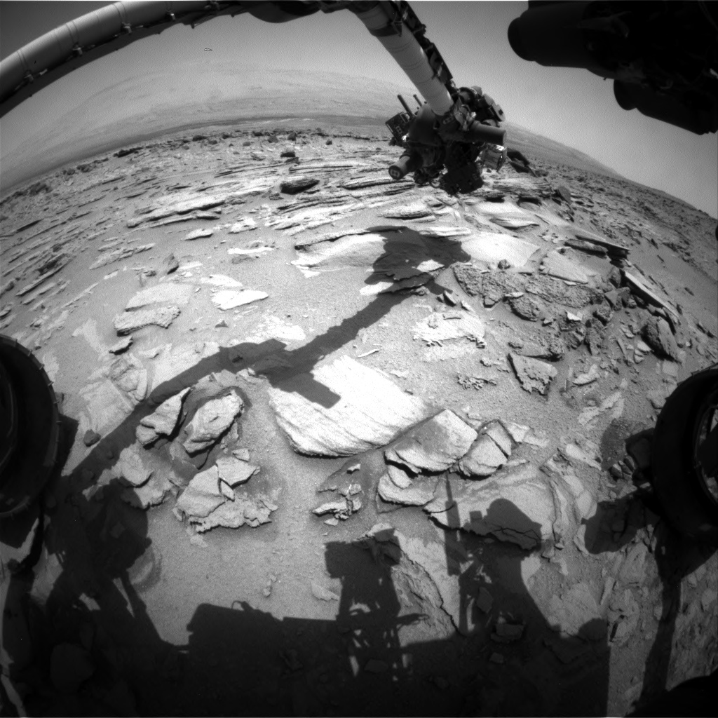 Nasa's Mars rover Curiosity acquired this image using its Front Hazard Avoidance Camera (Front Hazcam) on Sol 324, at drive 804, site number 6