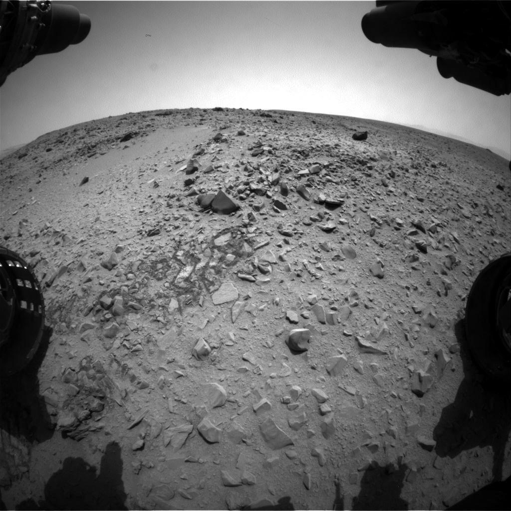 Nasa's Mars rover Curiosity acquired this image using its Front Hazard Avoidance Camera (Front Hazcam) on Sol 327, at drive 136, site number 7