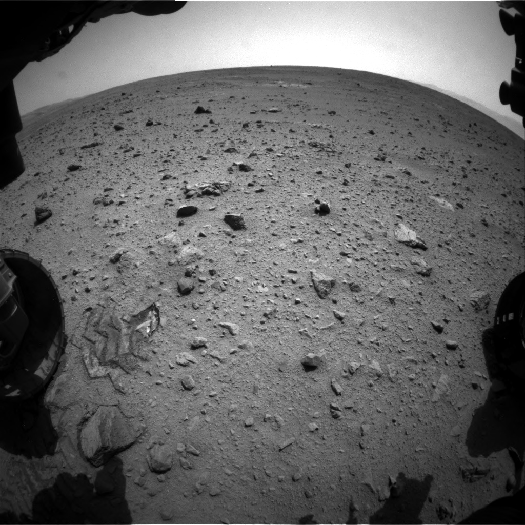 Nasa's Mars rover Curiosity acquired this image using its Front Hazard Avoidance Camera (Front Hazcam) on Sol 340, at drive 0, site number 9