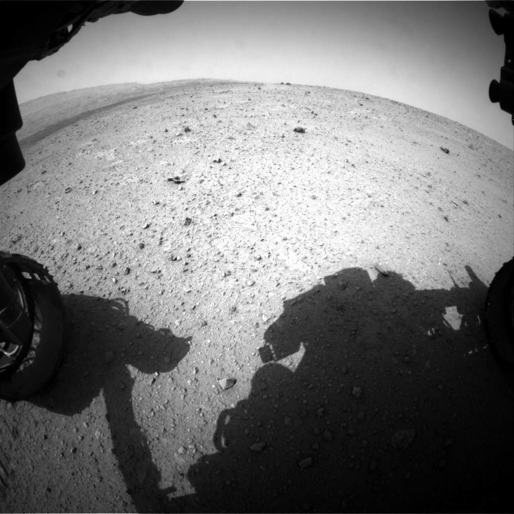 Nasa's Mars rover Curiosity acquired this image using its Front Hazard Avoidance Camera (Front Hazcam) on Sol 343, at drive 236, site number 9