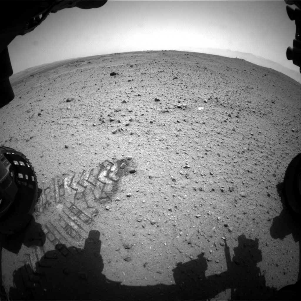 Nasa's Mars rover Curiosity acquired this image using its Front Hazard Avoidance Camera (Front Hazcam) on Sol 343, at drive 366, site number 9