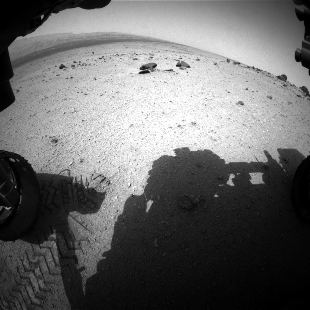 Nasa's Mars rover Curiosity acquired this image using its Front Hazard Avoidance Camera (Front Hazcam) on Sol 349, at drive 508, site number 10