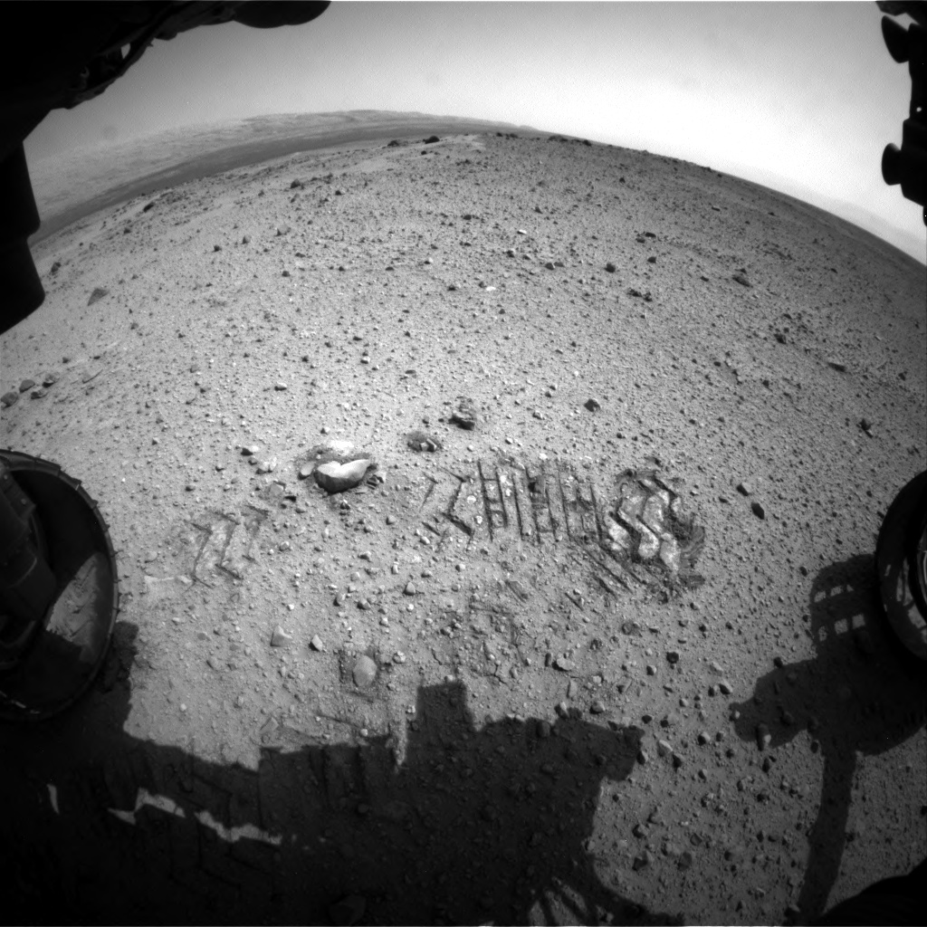 Nasa's Mars rover Curiosity acquired this image using its Front Hazard Avoidance Camera (Front Hazcam) on Sol 356, at drive 748, site number 11
