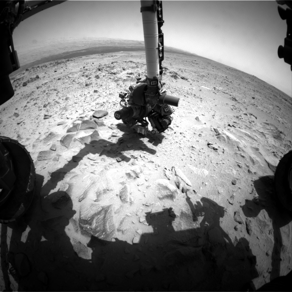 Nasa's Mars rover Curiosity acquired this image using its Front Hazard Avoidance Camera (Front Hazcam) on Sol 360, at drive 0, site number 12