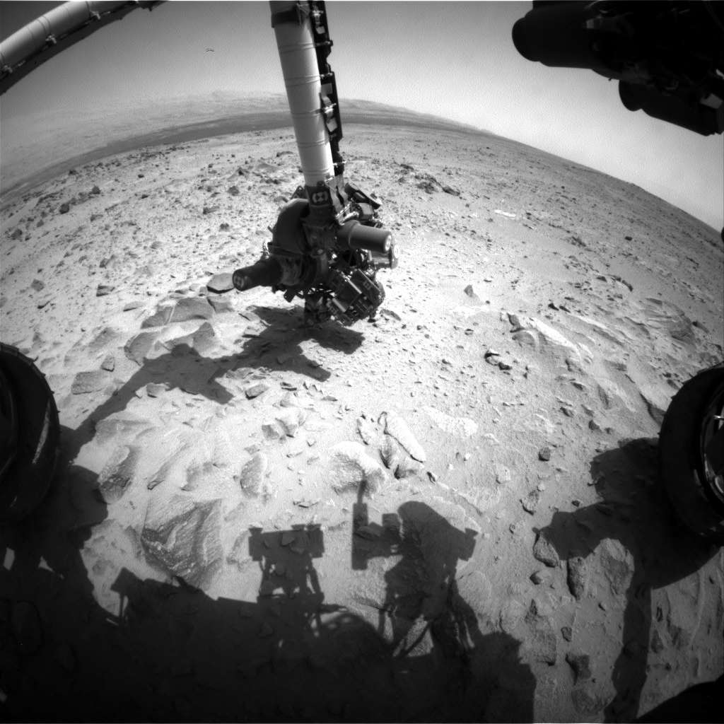 Nasa's Mars rover Curiosity acquired this image using its Front Hazard Avoidance Camera (Front Hazcam) on Sol 360, at drive 0, site number 12