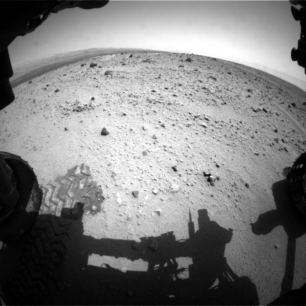 Nasa's Mars rover Curiosity acquired this image using its Front Hazard Avoidance Camera (Front Hazcam) on Sol 372, at drive 0, site number 14