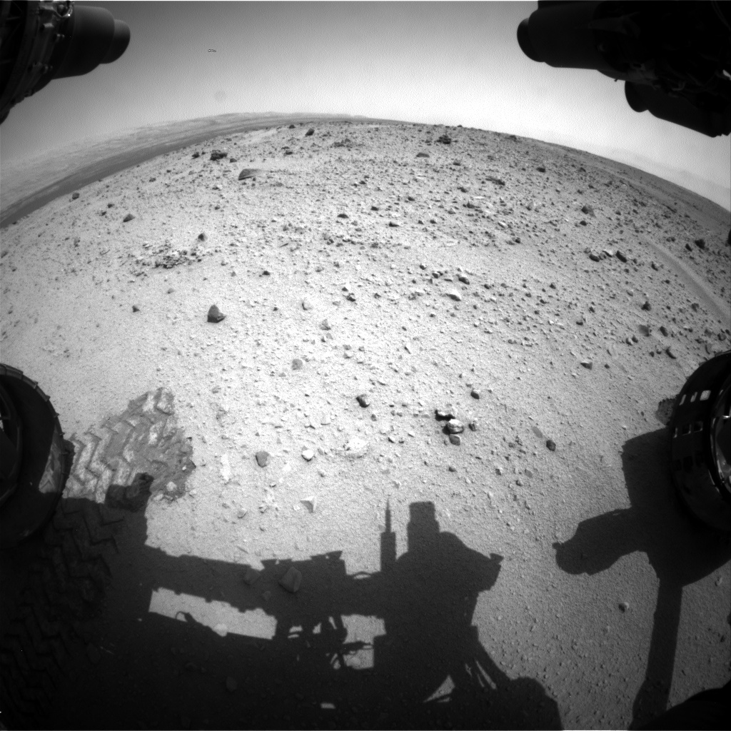 Nasa's Mars rover Curiosity acquired this image using its Front Hazard Avoidance Camera (Front Hazcam) on Sol 372, at drive 0, site number 14