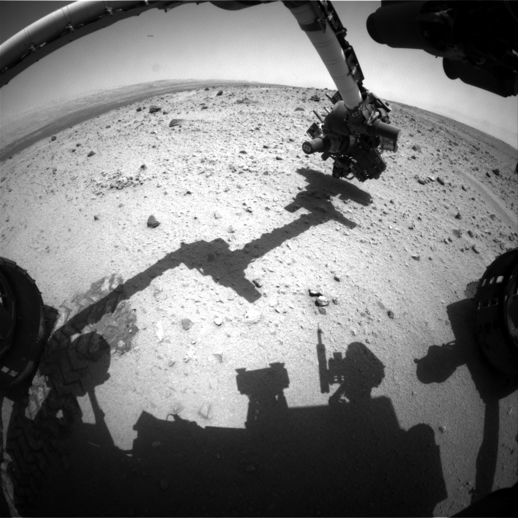 Nasa's Mars rover Curiosity acquired this image using its Front Hazard Avoidance Camera (Front Hazcam) on Sol 373, at drive 0, site number 14