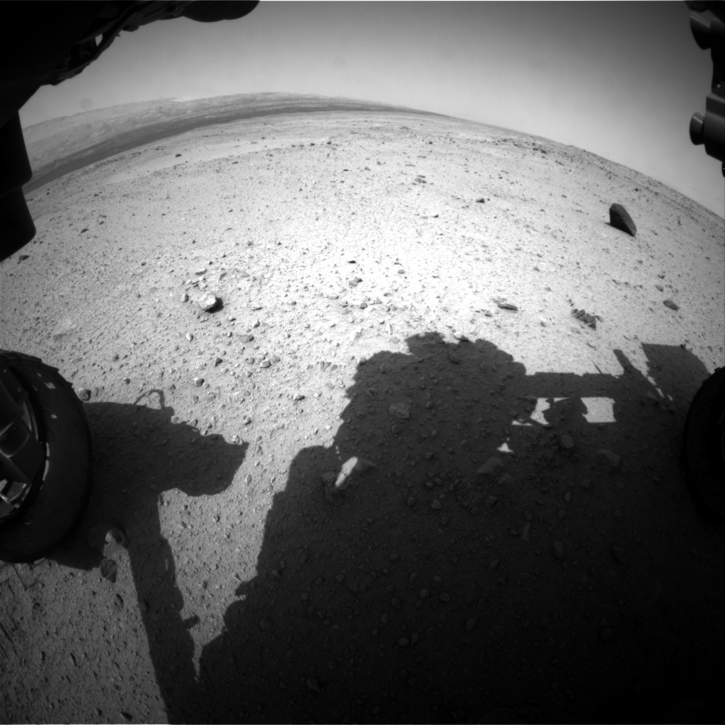 Nasa's Mars rover Curiosity acquired this image using its Front Hazard Avoidance Camera (Front Hazcam) on Sol 375, at drive 156, site number 14