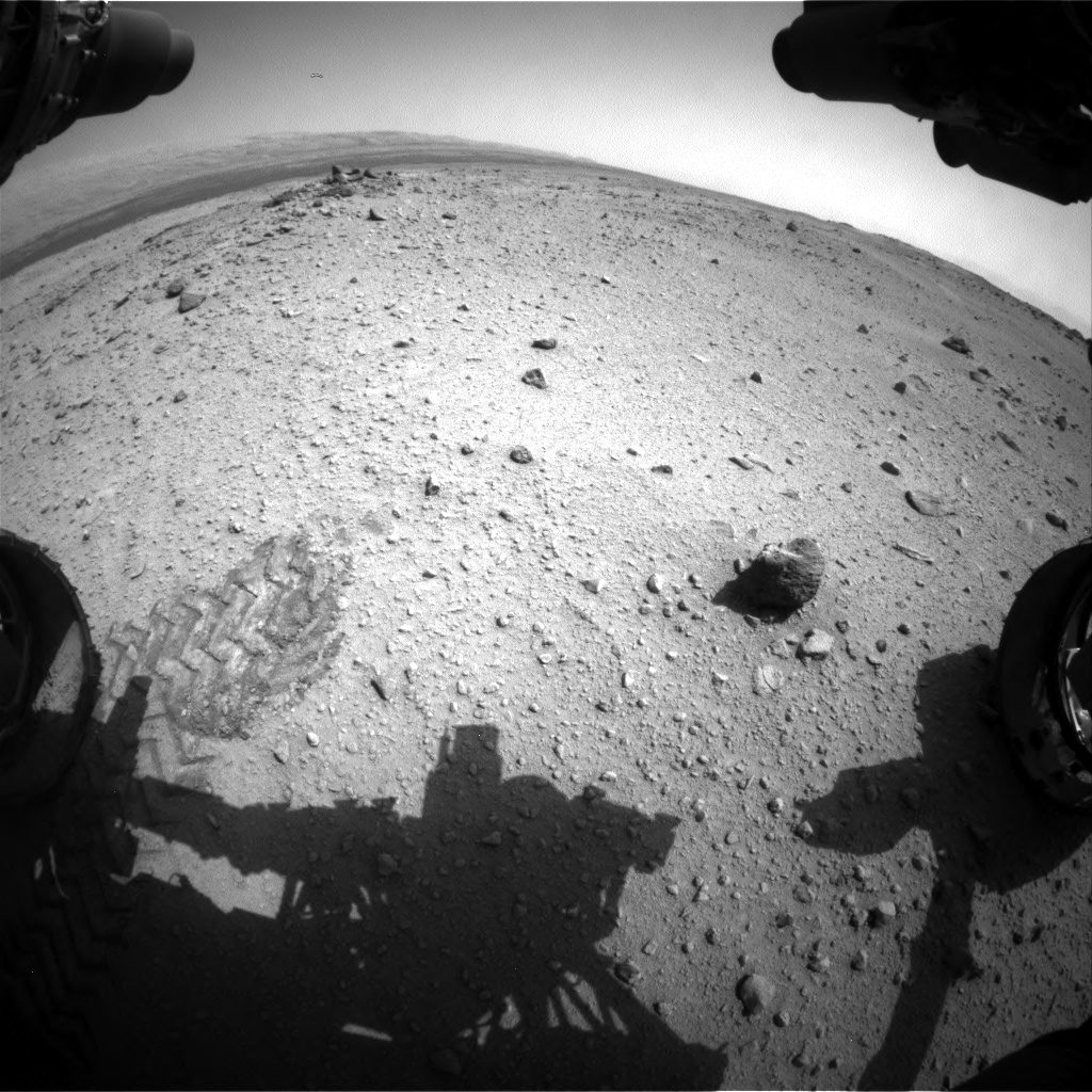 Nasa's Mars rover Curiosity acquired this image using its Front Hazard Avoidance Camera (Front Hazcam) on Sol 376, at drive 454, site number 14