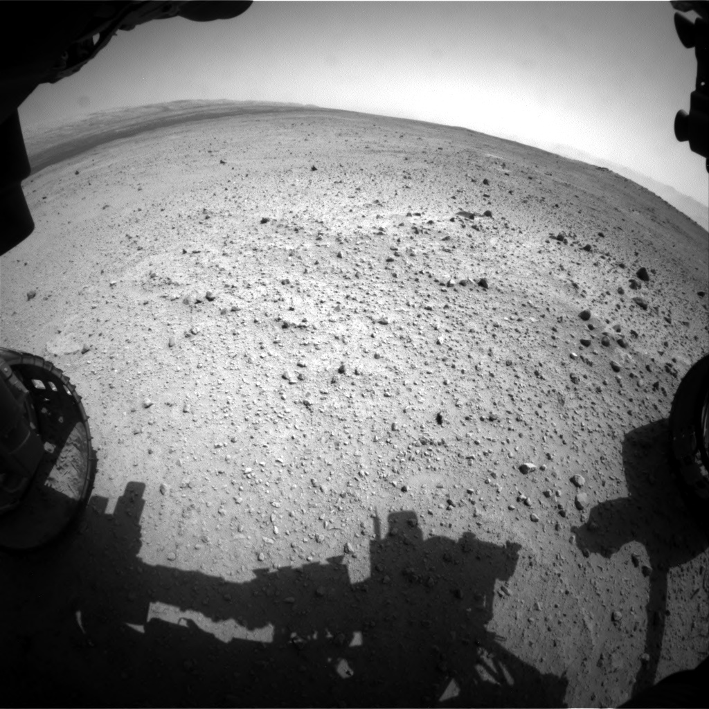 Nasa's Mars rover Curiosity acquired this image using its Front Hazard Avoidance Camera (Front Hazcam) on Sol 377, at drive 800, site number 14