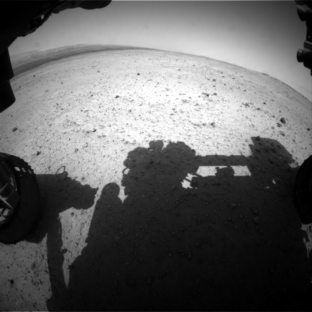 Nasa's Mars rover Curiosity acquired this image using its Front Hazard Avoidance Camera (Front Hazcam) on Sol 378, at drive 800, site number 14