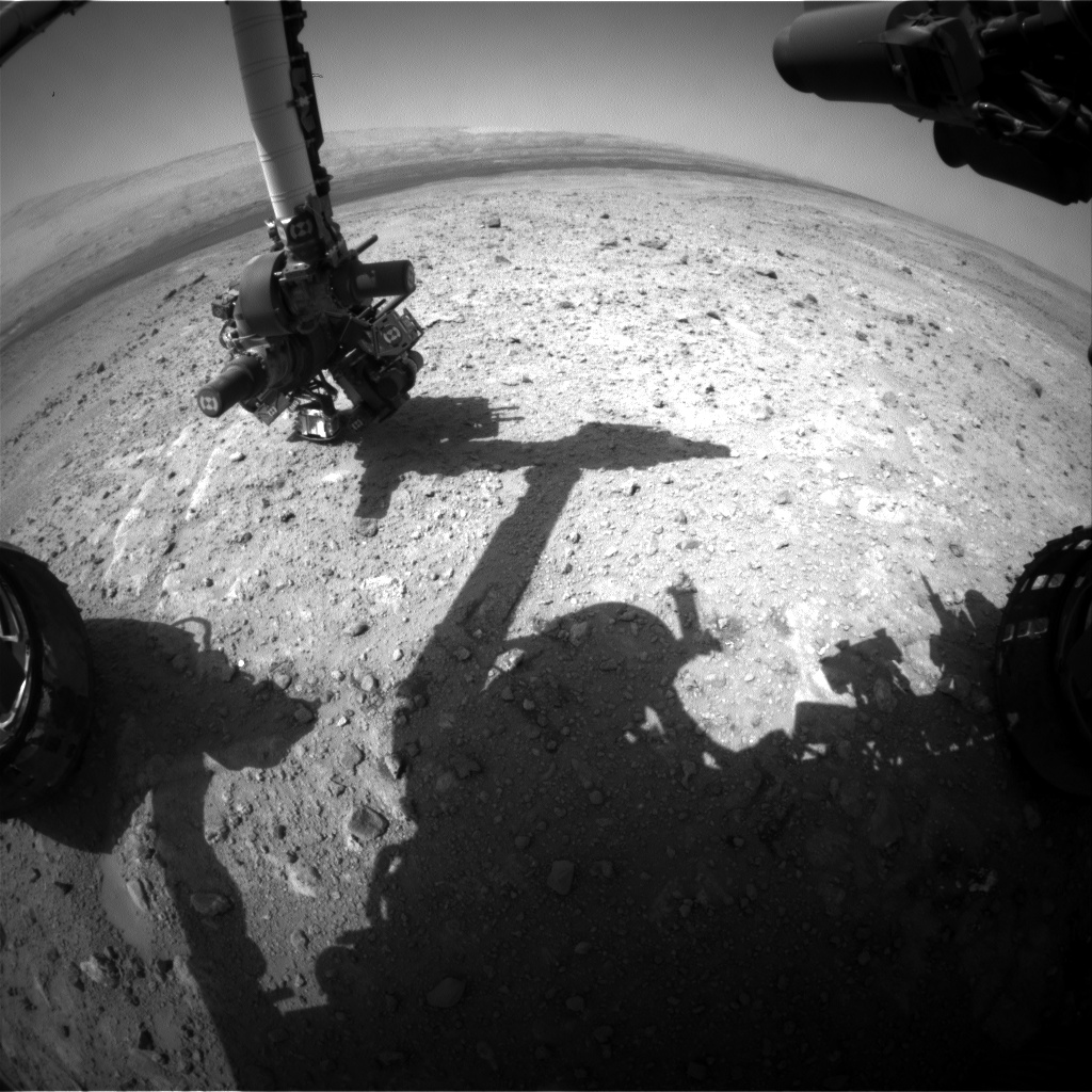 Nasa's Mars rover Curiosity acquired this image using its Front Hazard Avoidance Camera (Front Hazcam) on Sol 388, at drive 998, site number 15