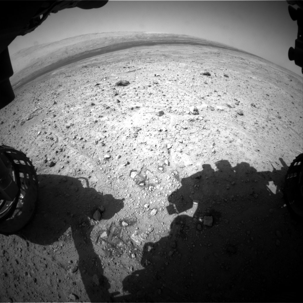 Nasa's Mars rover Curiosity acquired this image using its Front Hazard Avoidance Camera (Front Hazcam) on Sol 389, at drive 1230, site number 15
