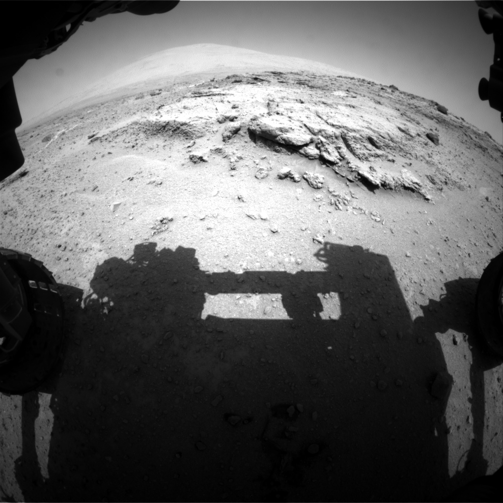 Nasa's Mars rover Curiosity acquired this image using its Front Hazard Avoidance Camera (Front Hazcam) on Sol 392, at drive 50, site number 16