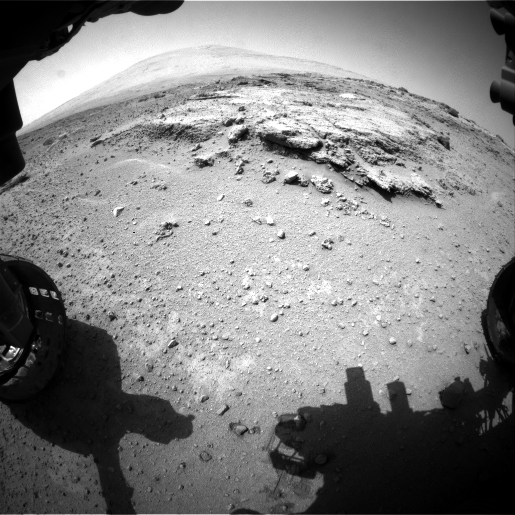 Nasa's Mars rover Curiosity acquired this image using its Front Hazard Avoidance Camera (Front Hazcam) on Sol 393, at drive 50, site number 16
