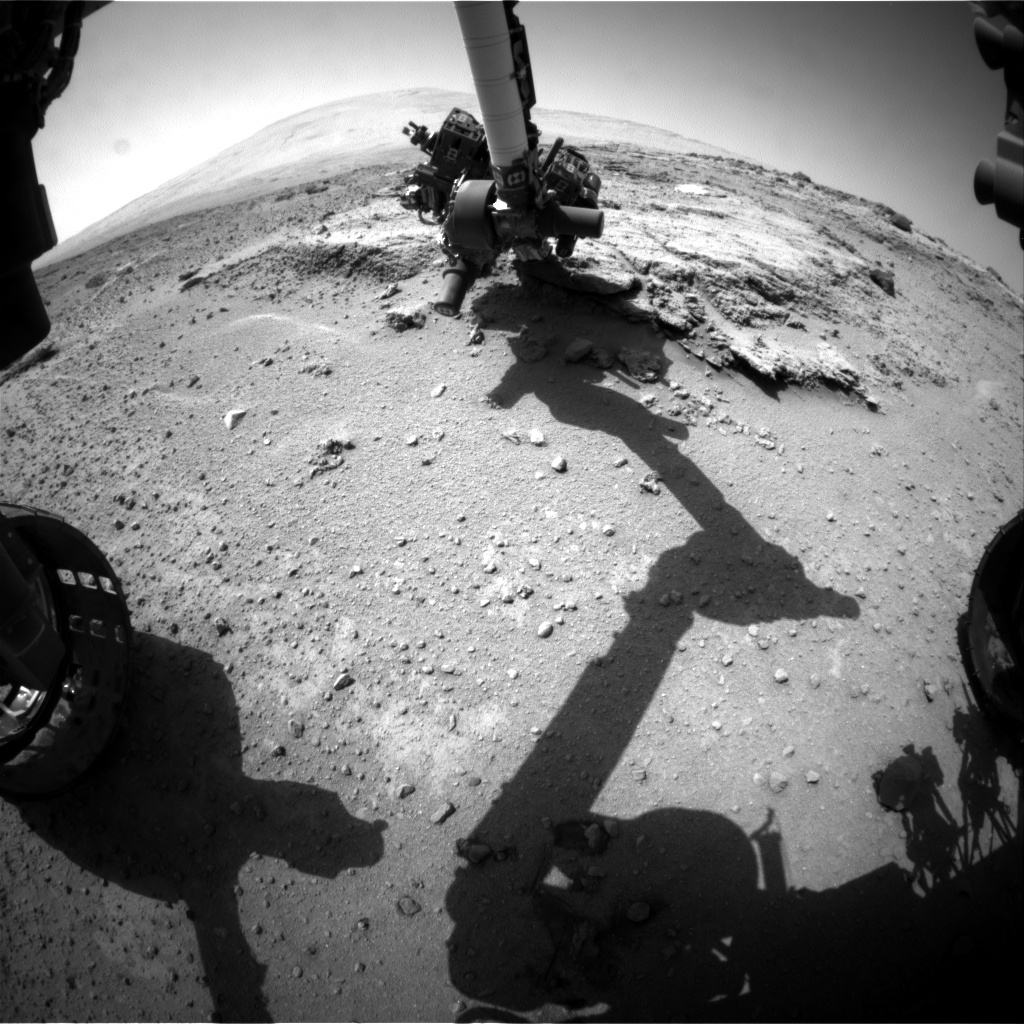 Nasa's Mars rover Curiosity acquired this image using its Front Hazard Avoidance Camera (Front Hazcam) on Sol 395, at drive 50, site number 16