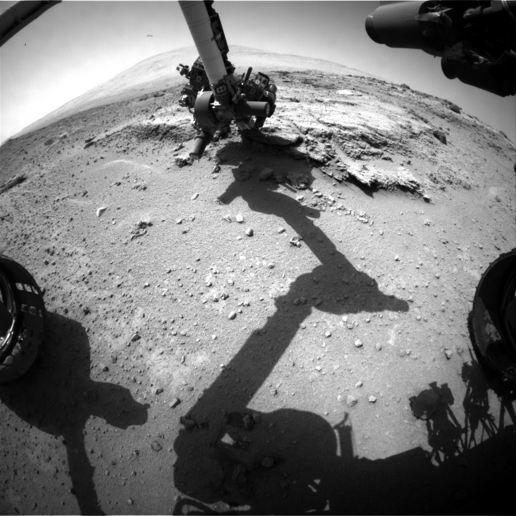 Nasa's Mars rover Curiosity acquired this image using its Front Hazard Avoidance Camera (Front Hazcam) on Sol 396, at drive 50, site number 16